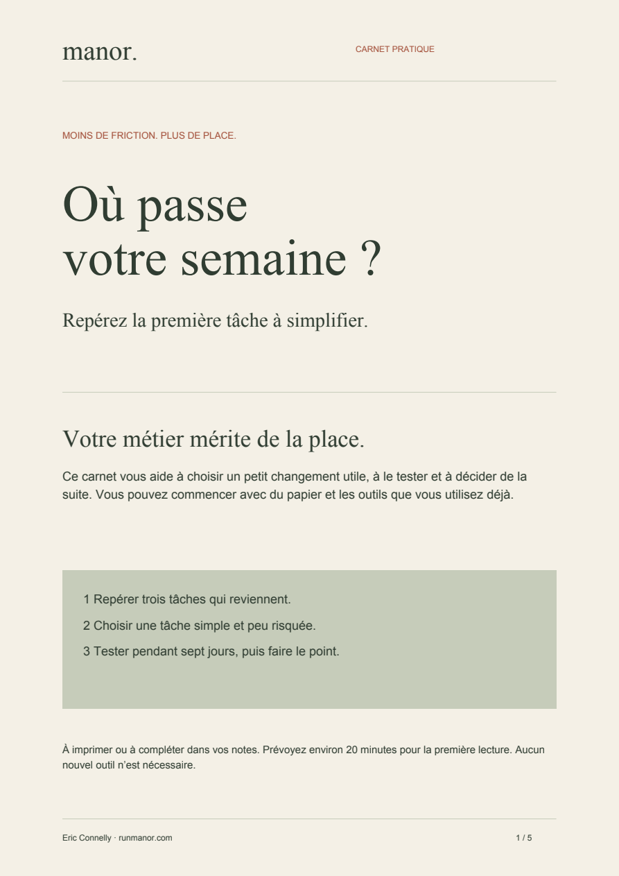 Couverture du carnet pratique Manor